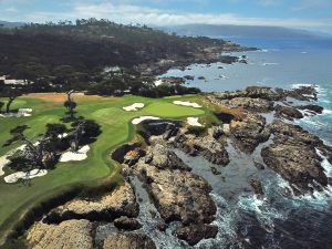 Cypress Point 17th Rocks Drone